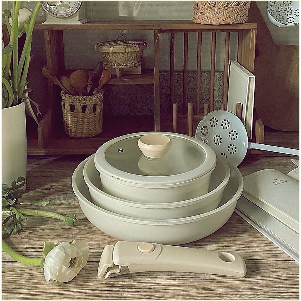 Detachable Handle Cookware Non Stick Pan Nonstick Wok Induction