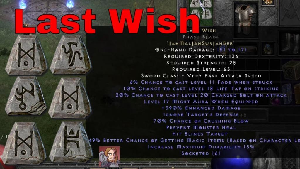 Diablo 2 Resurrected (Ladder) Unmade Last Wish Runeword, Video Gaming