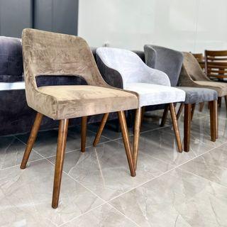 Elegant Velvet Chairs with Wooden Legs SAME DAY DELIVERY