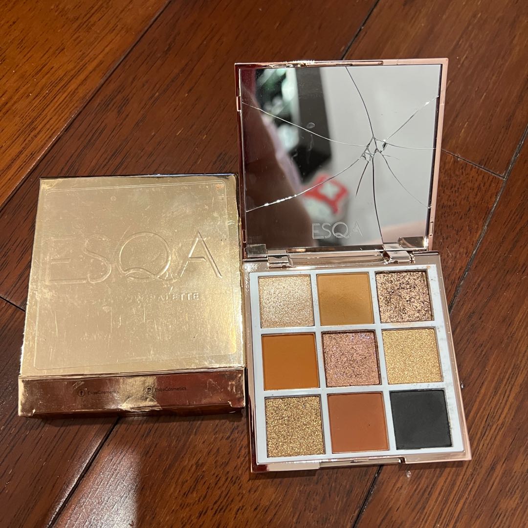 ESQA Goddess Eyeshadow Palette Bronze Goddess kaca retak, Kesehatan
