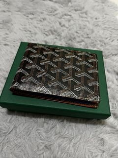 GOYARD BLACK TAN CLASSIC GOYARDINE VICTOIRE 8 CARD BIFOLD WALLET