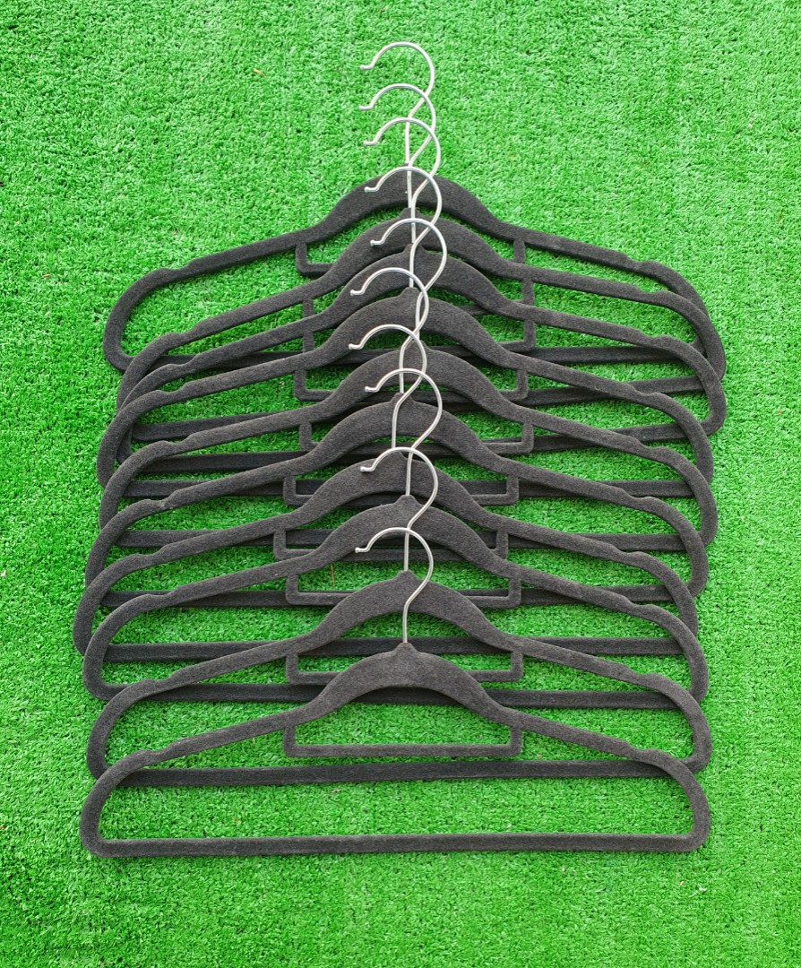 Grey Velvet Hangers, Furniture & Home Living, Home Improvement