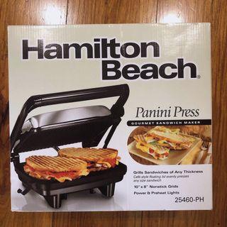 HAMILTON BEACH PANINI PRESS GRILL GOURMET SANDWHICH MAKER