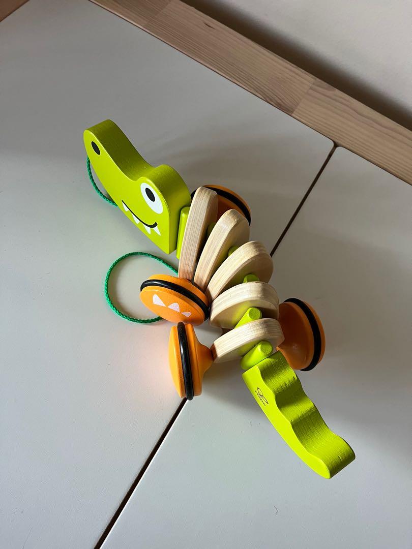 Hape Walk a Long Croc Wooden Pull Along Toy Hobbies Toys Toys