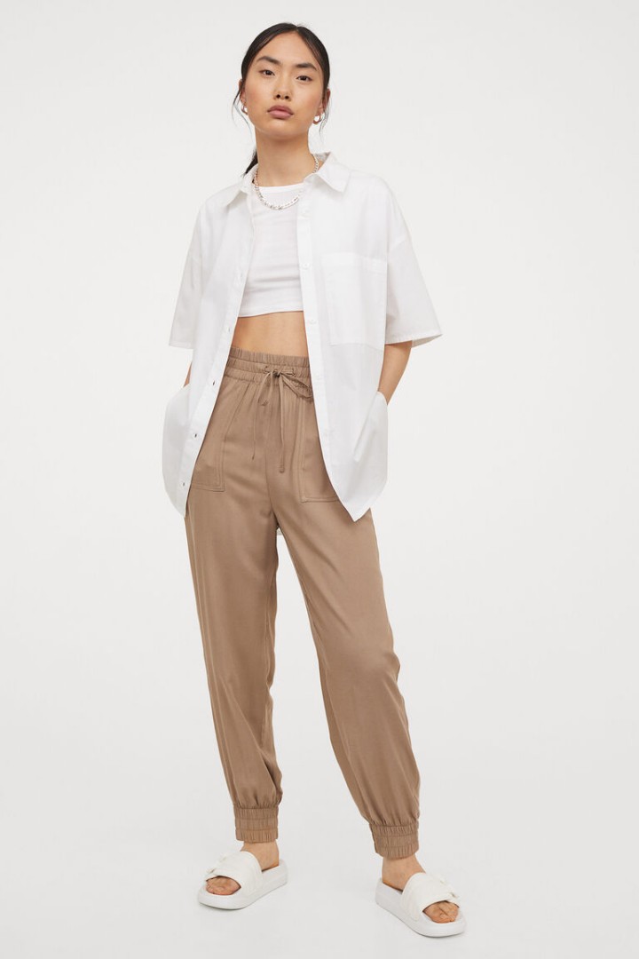 H\u0026M cotton twill utility joggers 