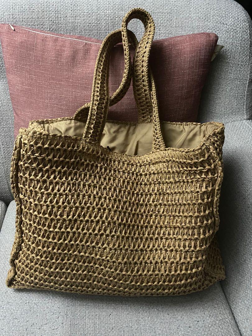 H&M straw bag, Luxury, Bags & Wallets on Carousell