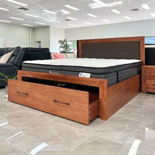 Hudson Solid Wood Bed Frame with Huge Storage NEW IN STOCK