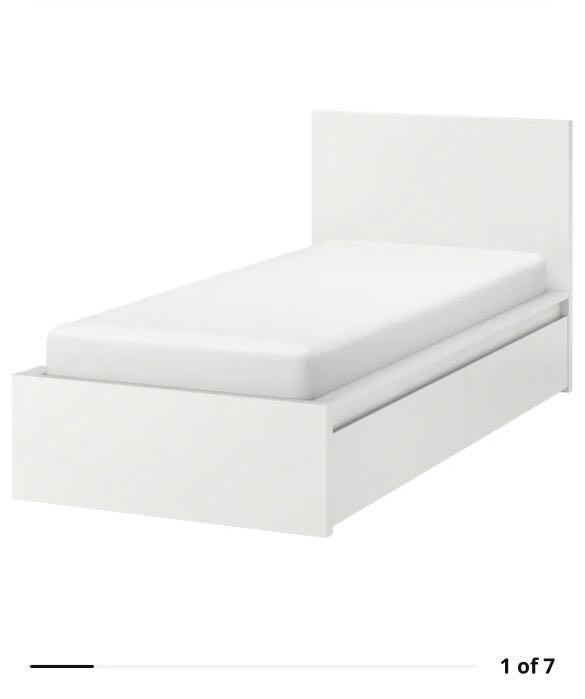 Ikea Malm Single bed with drawers, Furniture & Home Living, Furniture