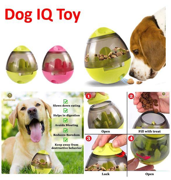 SunGrow Interactive Chew Ball Treat Dispenser Dog & Cat Teething Toy