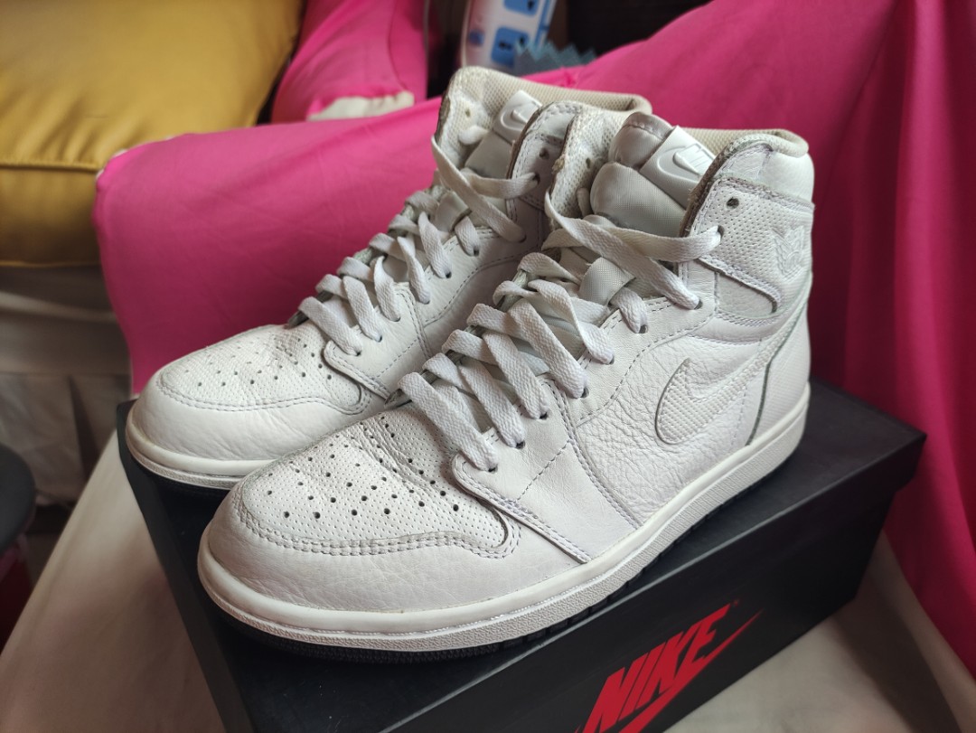 Jordan 1 white outlet perforated