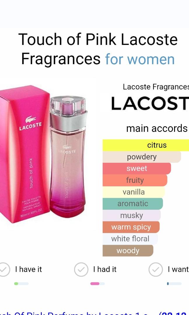 Lacoste touch of online pink notes