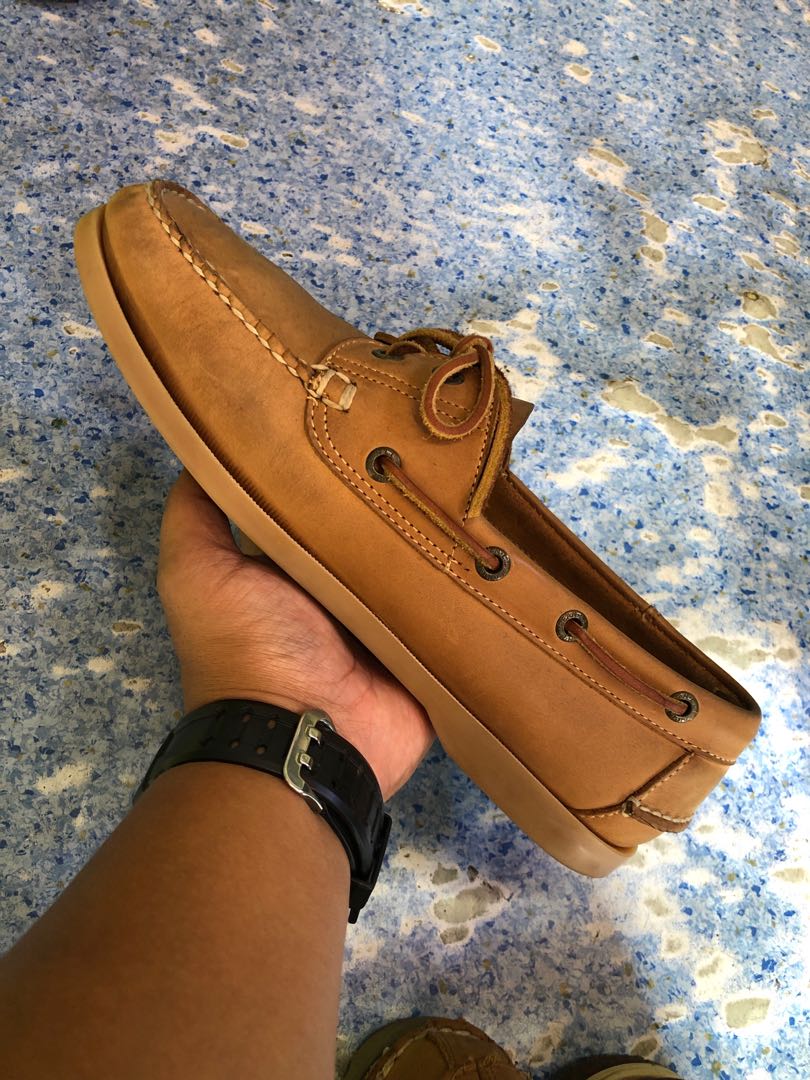 LL Bean Mens Moccasin Brown Leather Boat Shoes 10D US