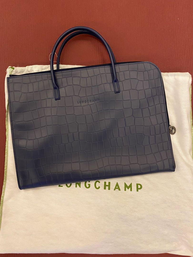 Longchamp laptop bag/briefcase (Croco block leather), Computers & Tech, Parts & Accessories