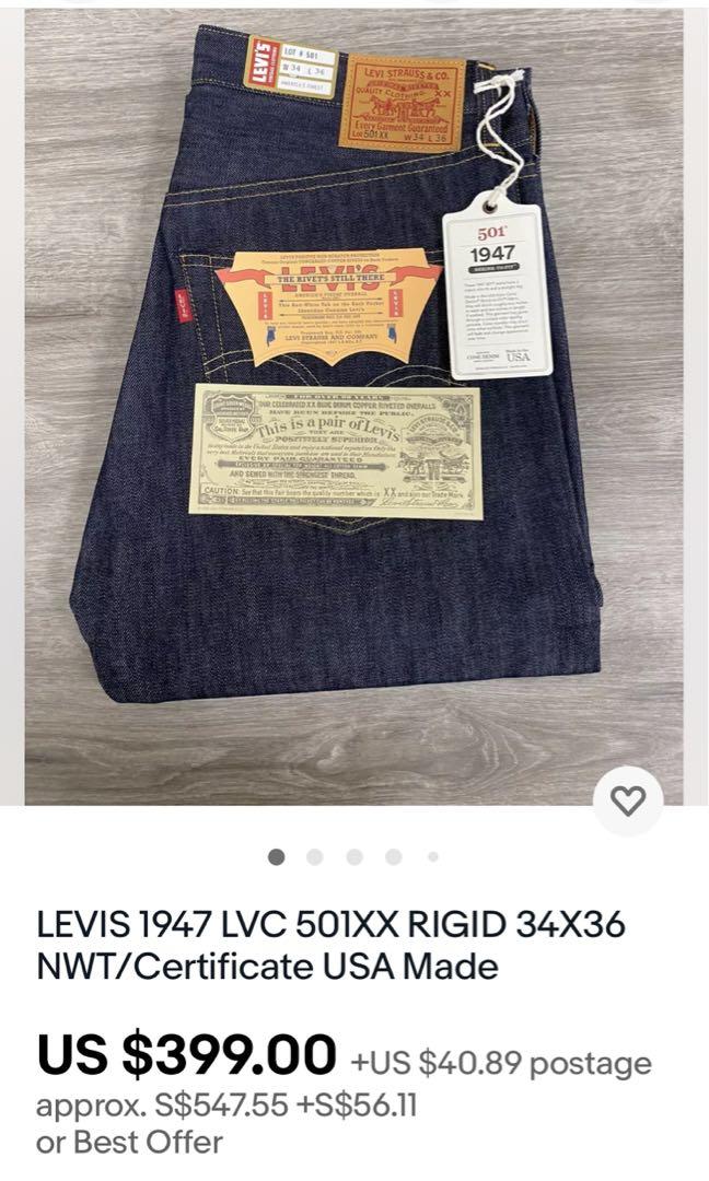 LVC LEVI'S Vintage Clothing 501xx 1947 (Made in USA) Cone mill, Men's  Fashion, Bottoms, Jeans on Carousell