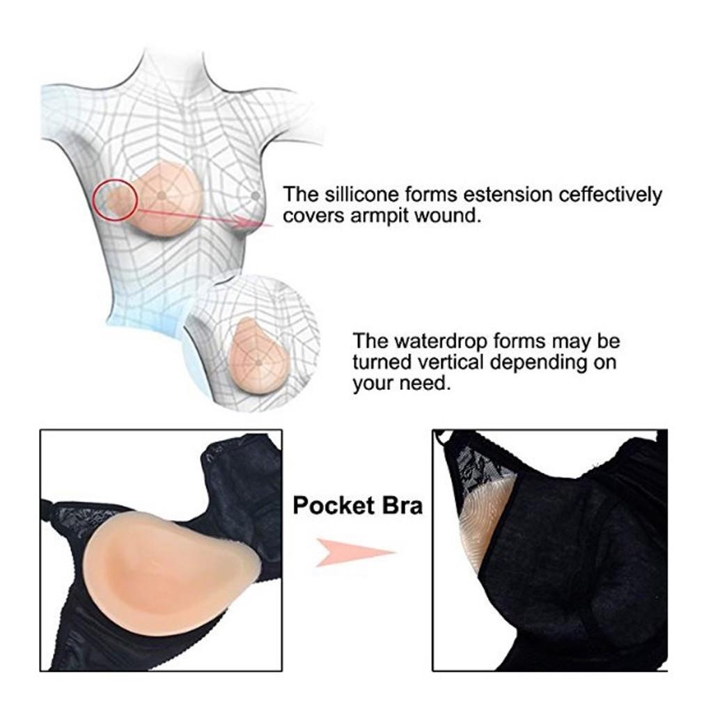 1 Pair Silicone Breast Forms Mastectomy Breast Prosthesis Mastectomy Inserts  Bra