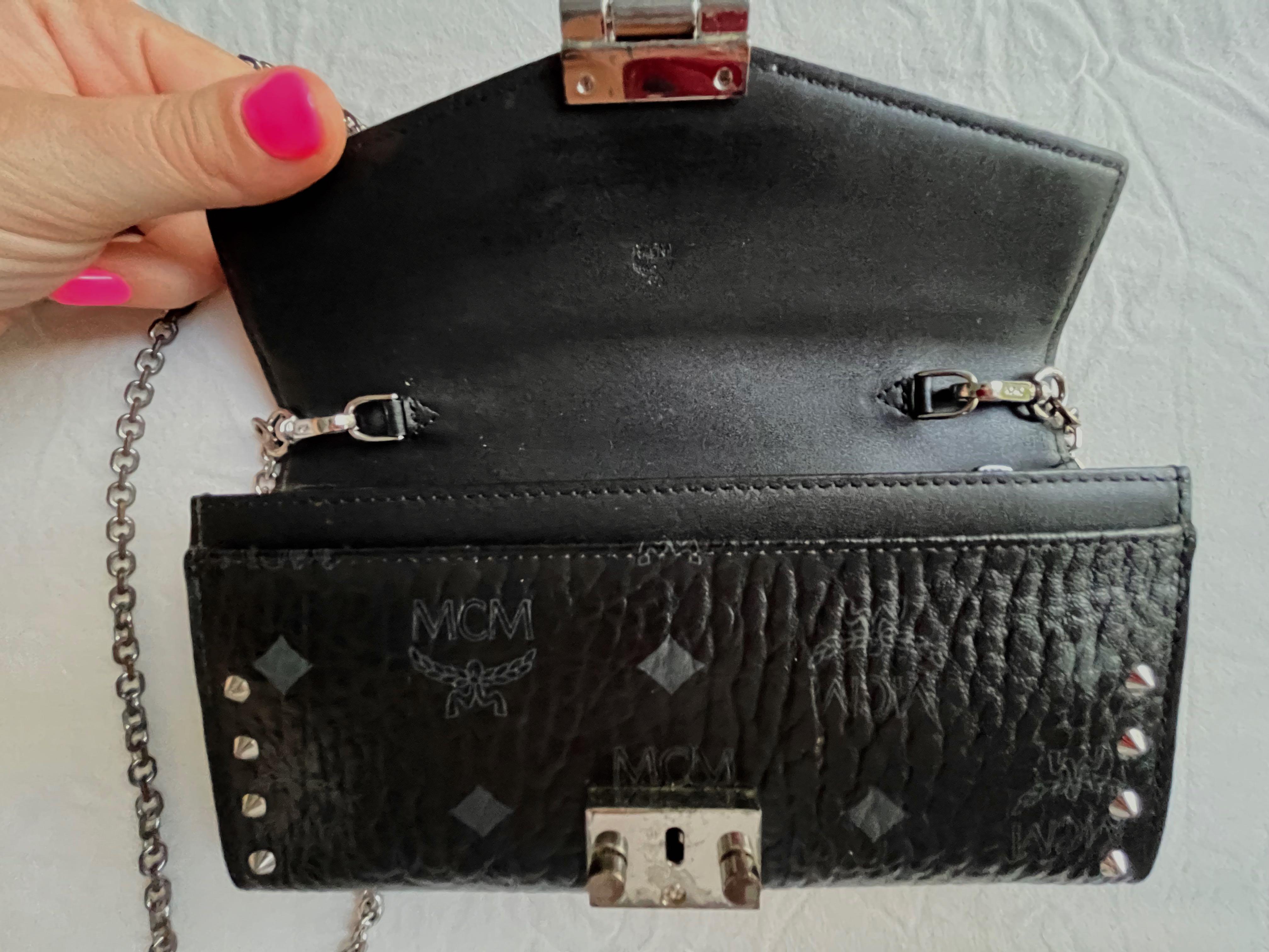 MCM Authentic Millie Small Crossbody Bag Clutch Brand New Chain Black  Silver UK