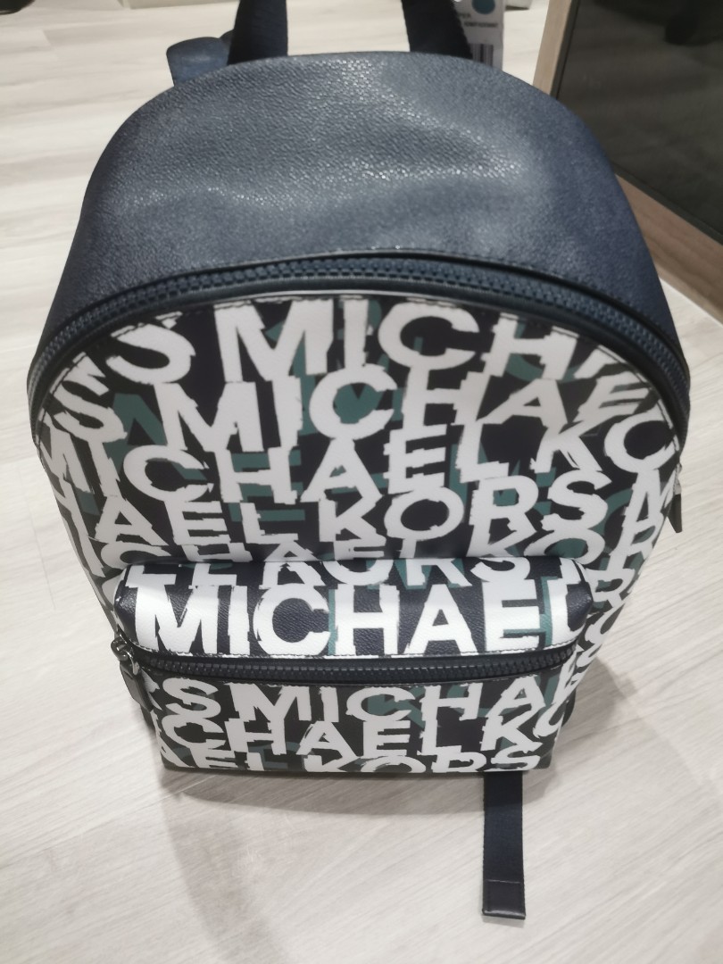 Michael Kors Cooper Backpack Men : Navy/Fade Mint