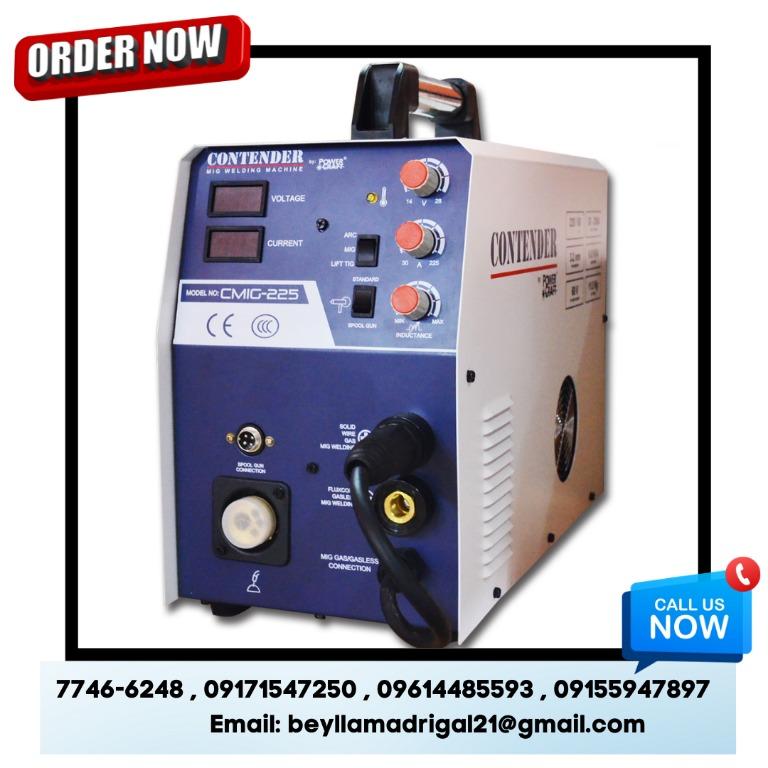 Mig Welding Machine (Category: Construction Tools & Equipment) located in Manila. Submitted by bellarobart (Listing ID 1162767381, Image 1). Description: Mig Welding Machine Brand: Contender Model: CMIG-225 Input Voltage: 220v / 60hz Rated Input Capacity: 9.8kva Output Current Range: 30-200A Max. Rod Diameter: 0.8-1.0mm 𝑹𝑶𝑩𝑨𝑹𝑻 𝑪𝑶𝑵𝑺𝑻𝑹𝑼𝑪𝑻𝑰𝑶𝑵 𝑺𝑼𝑷𝑷𝑳𝑰𝑬𝑺 SEND US MESSAGE FOR INQUIRIES ‼️‼️ 🔵100% Trusted Supplier 🔵Competitive 
