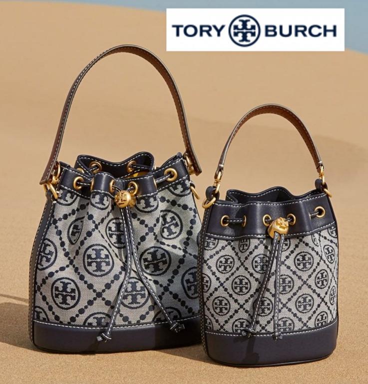 TORY BURCH MONOGRAM JACQUARD BUCKET BAG SMALL