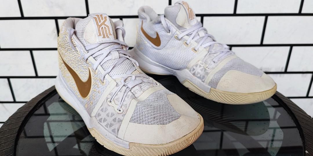 kyrie 3 white and gold