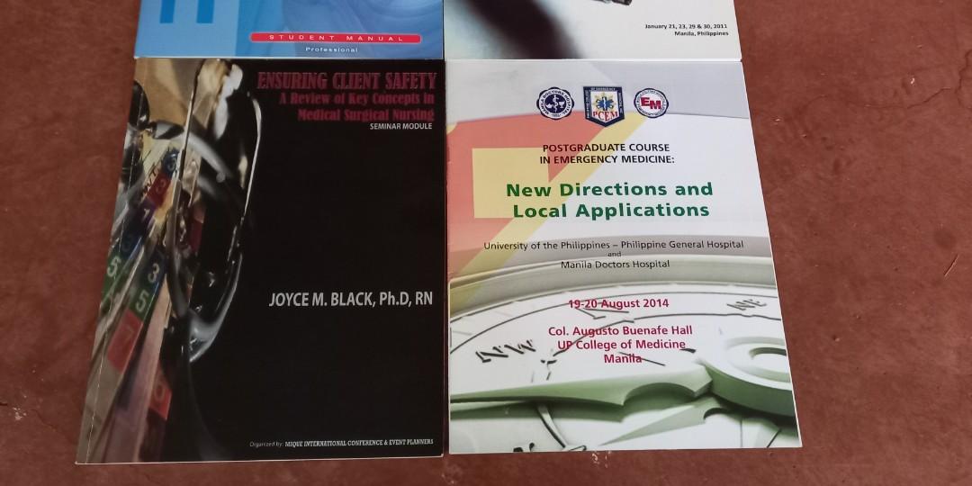 Nursing Seminar Modules (Set) (Category: Textbooks) located in San Pedro. Submitted by ajisai26 (Listing ID 1162846301, Image 3). Description: - BLS for Healthcare Providers - Demystifying Nursing Research (with DVD) - Postgraduate Course in Emergency Medicine: New Directions & Local Applications - Ensuring Client Safety (with DVD).