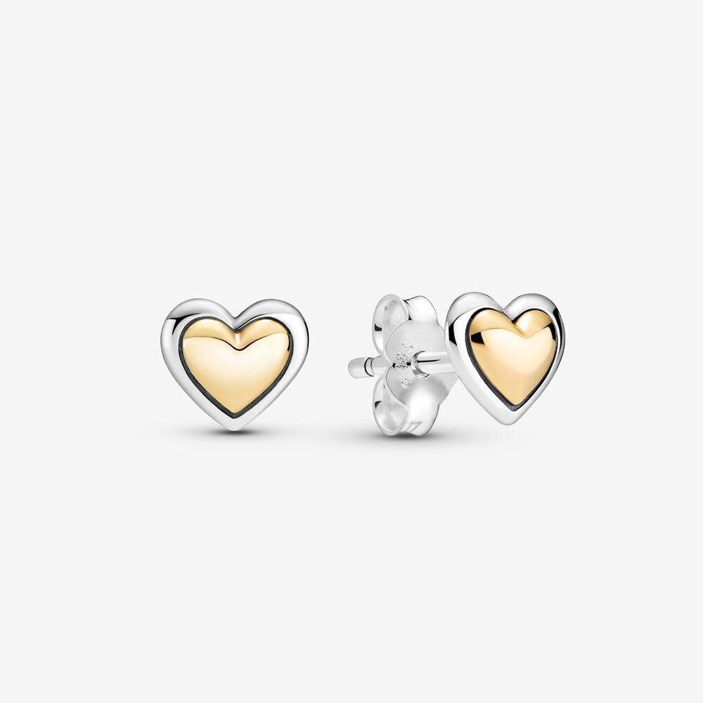 Gold heart earrings pandora outlet
