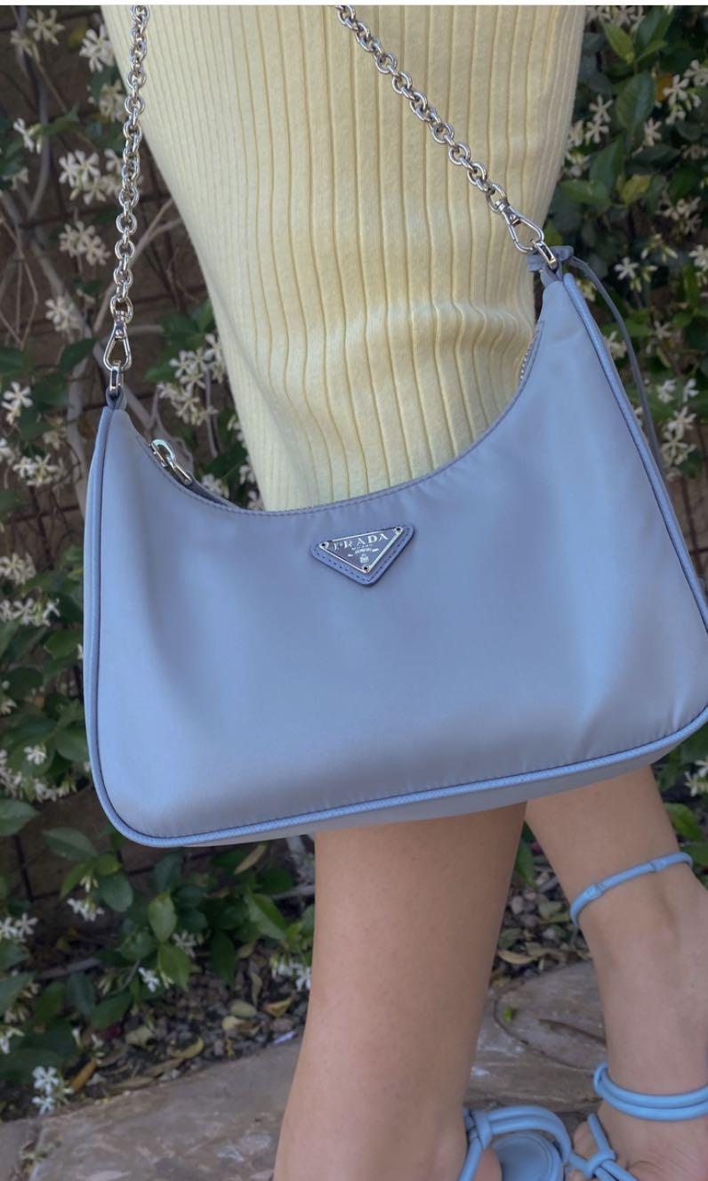 Re-edition 2005 cloth handbag Prada Blue in Cloth - 25661454