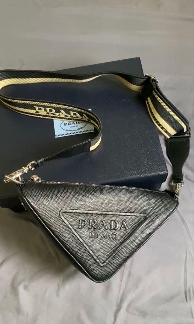 Prada Saffiano Triangle Bag, Luxury, Bags & Wallets on Carousell