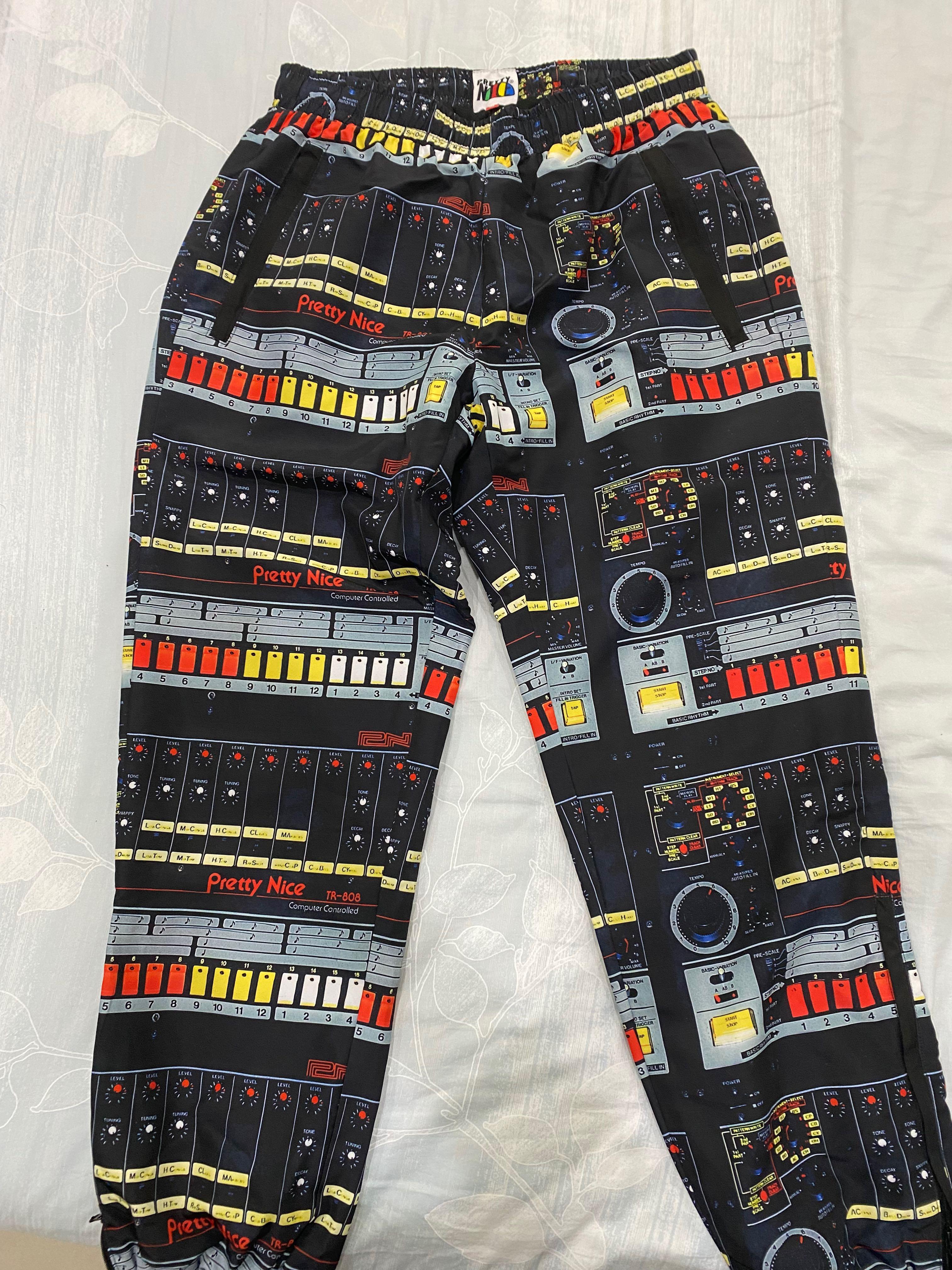 Prettynice 808 track pants 808鼓機運動褲, 他的時尚, 褲子在旋轉拍賣