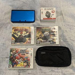 Rush! Blue Nintendo 3DS Game Console + 3 Games