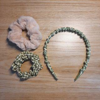 Scrunchie Set lengkap ada headband MATCHA