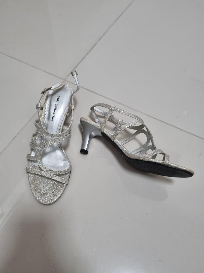 Silver semi formal sandals, Women's 