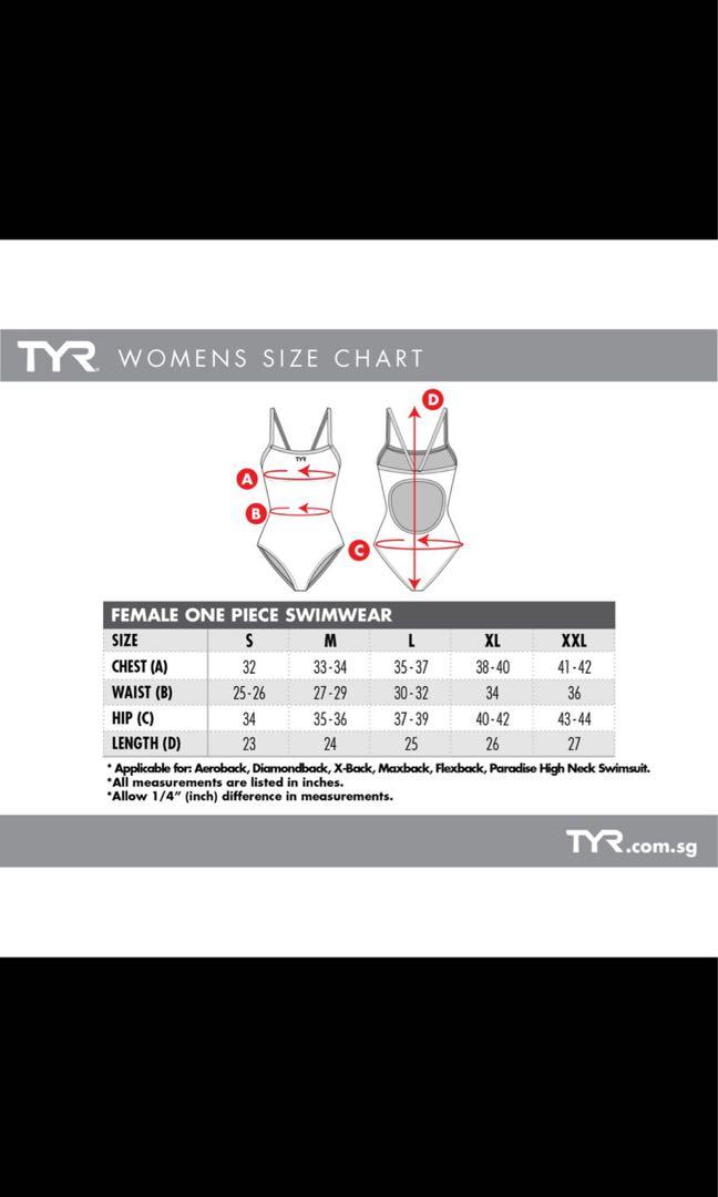 Tyr swimwear sizing hot sale