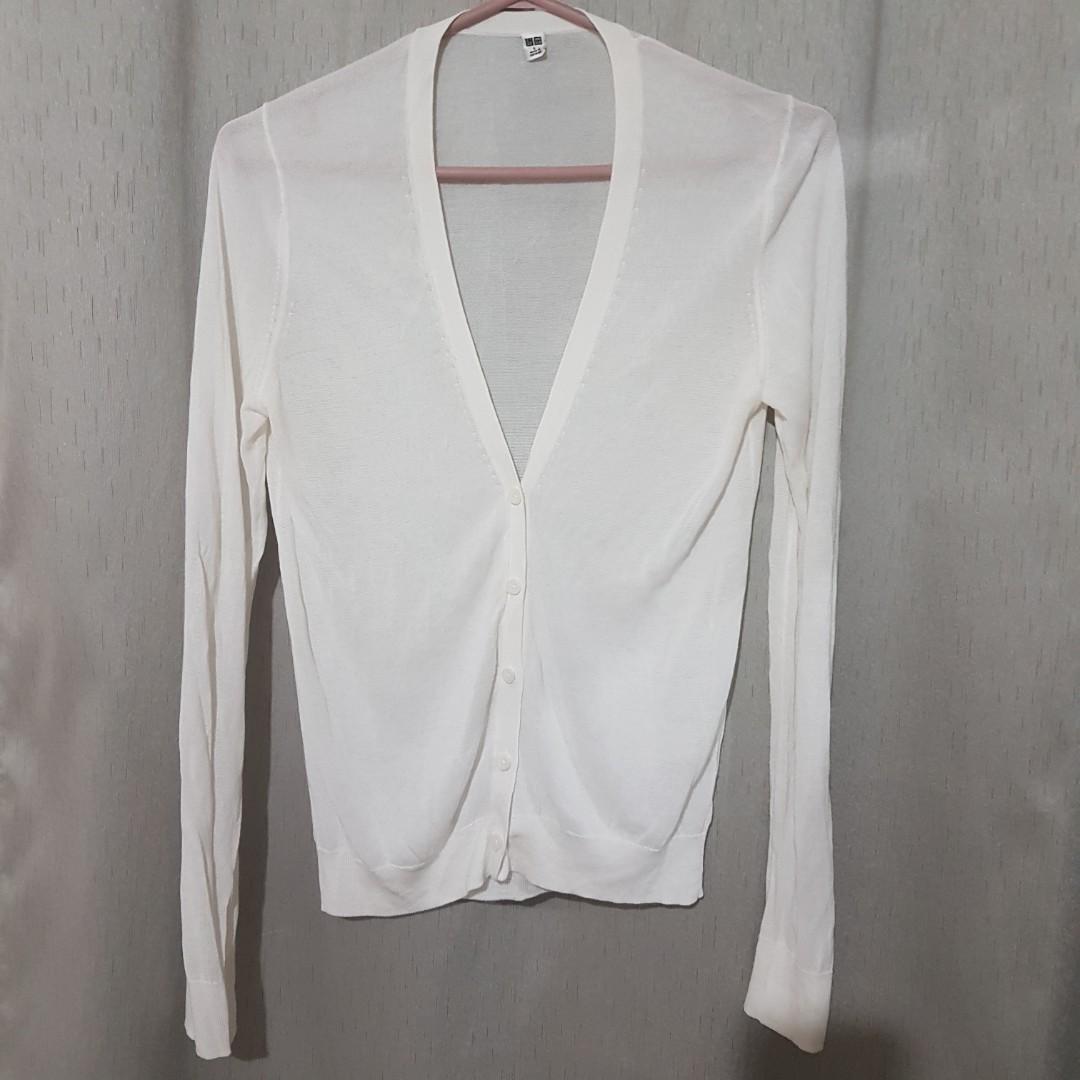 Uniqlo White Cardigan Women s Fashion Coats Jackets and