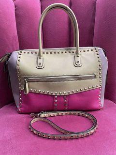 Valentino rockstud tricolor office bag