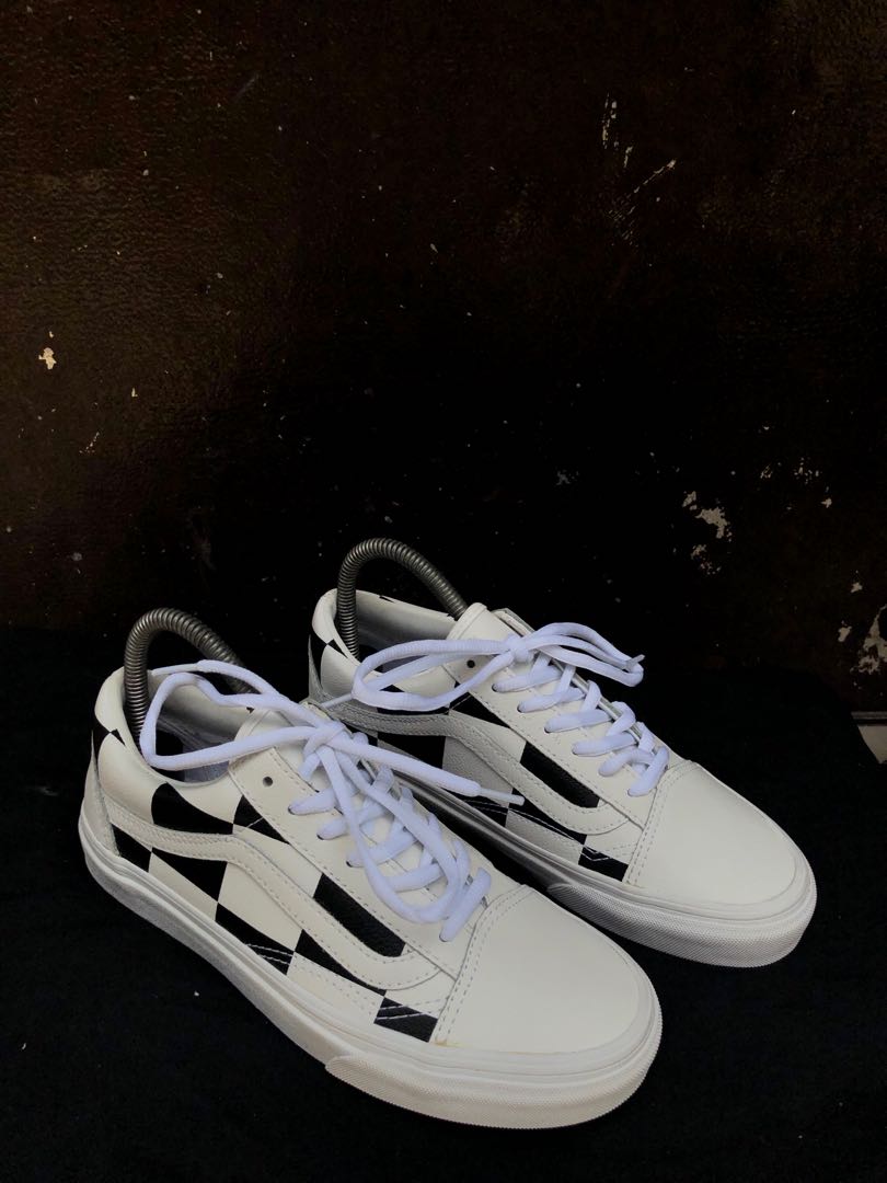 vans old skool leather check