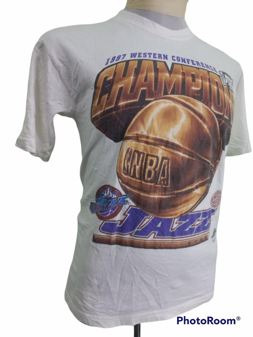 Utah Jazz Vintage 1997 NBA Finals 90s Basketball Western Conference White  Shirt