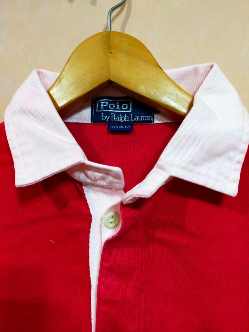 Vintage Polo Sport Rugby Shirt 2 butang missing, Men's Fashion, Tops