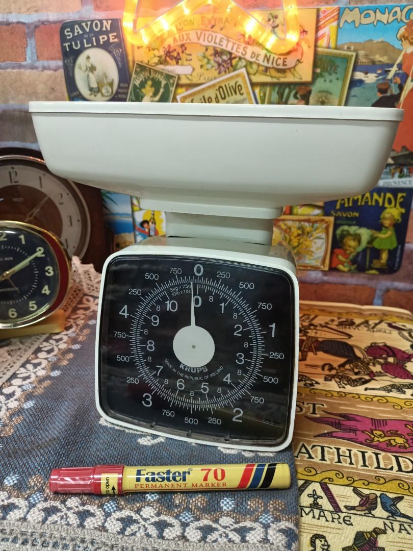 Vintage Retro Krups Type 875 Red Kitchen Scales Made in Ireland circa