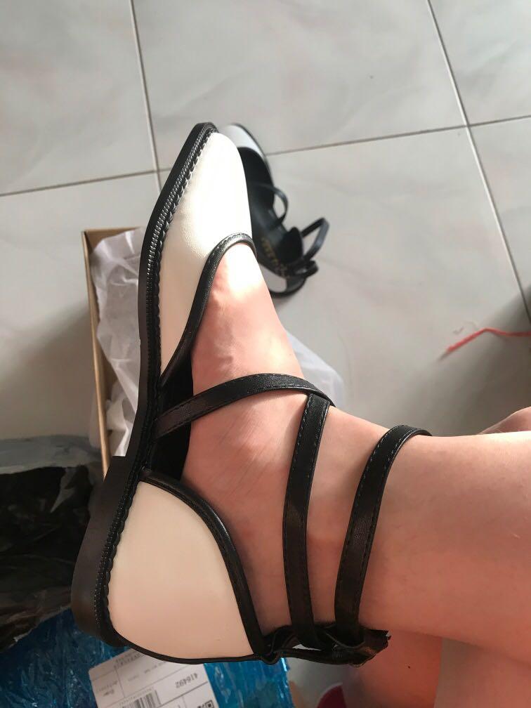 White covered toes sandals