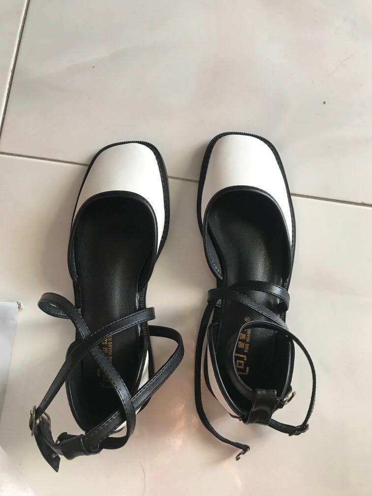 White covered toes sandals