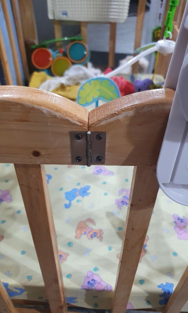 Wooden Crib Dropside, Foldable 22x36 (CRIB ONLY), Babies & Kids, Baby