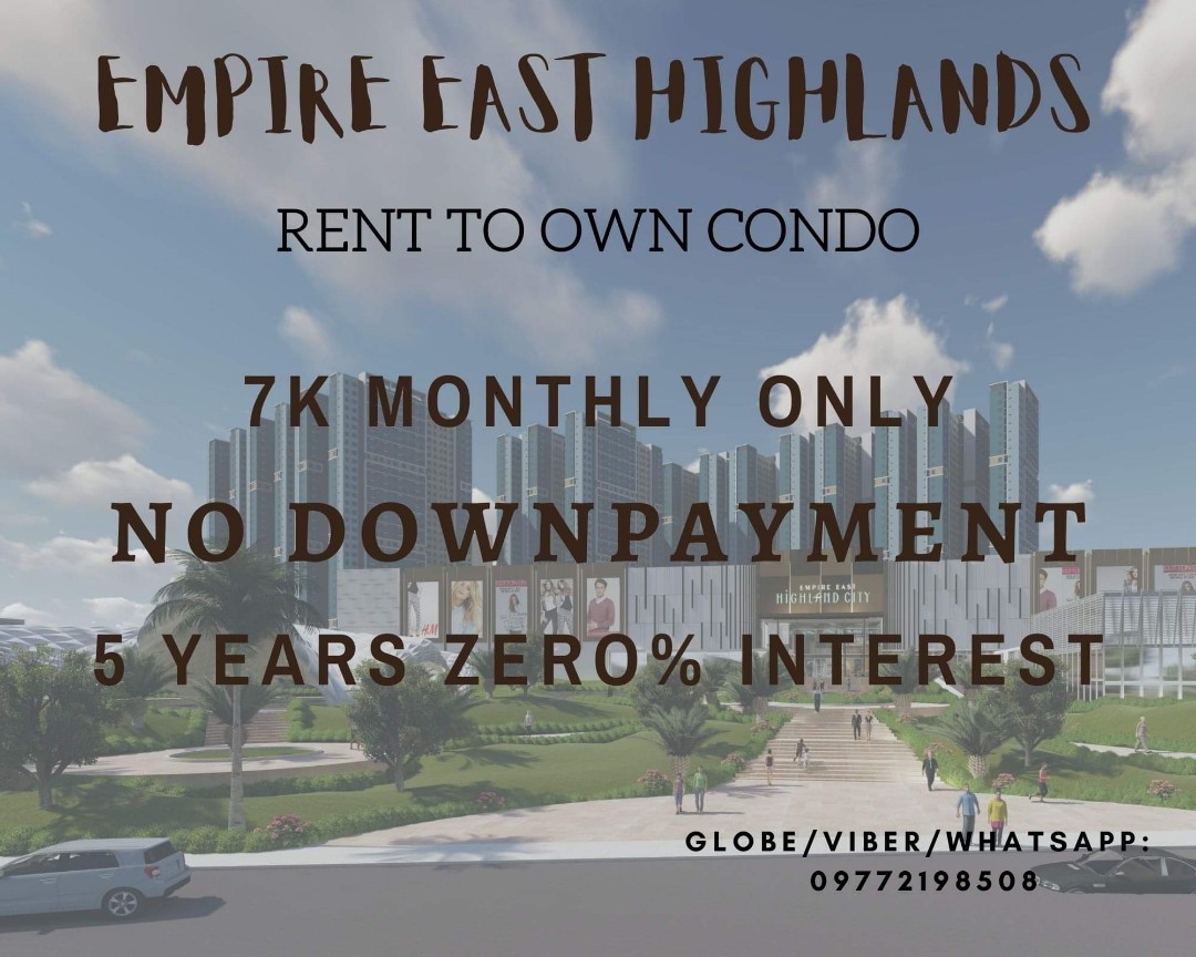 1BR Preselling 5K Monthly PASIG NO DP RENT TO OWN Condo EMPIRE EAST