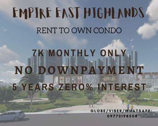 1BR Preselling 5K Monthly PASIG NO DP RENT TO OWN Condo EMPIRE EAST ORTIGAS BGC ANTIPOLO MRT RIZAL EASTWOOD