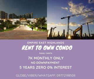 6K Monthly NO DOWNPAYMENT 1BR PASIG RENT TO OWN ZERO INTEREST CAINTA EMPIRE EAST ORTIGAS BGC  EASTWOOD