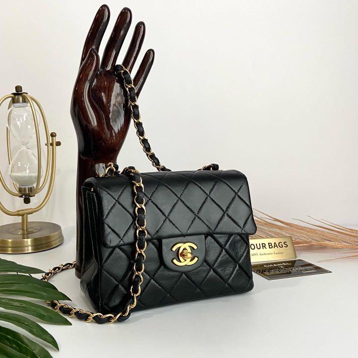 Chanel lambskin quilted shop mini square flap black