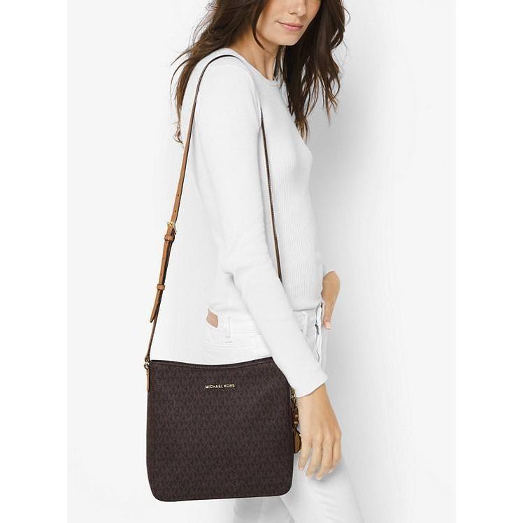 MK Jet Set Travel Large Messenger Crossbody in Brown Luxury