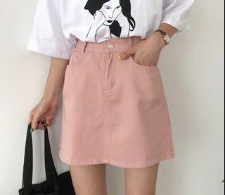 韓系粉色A字裙