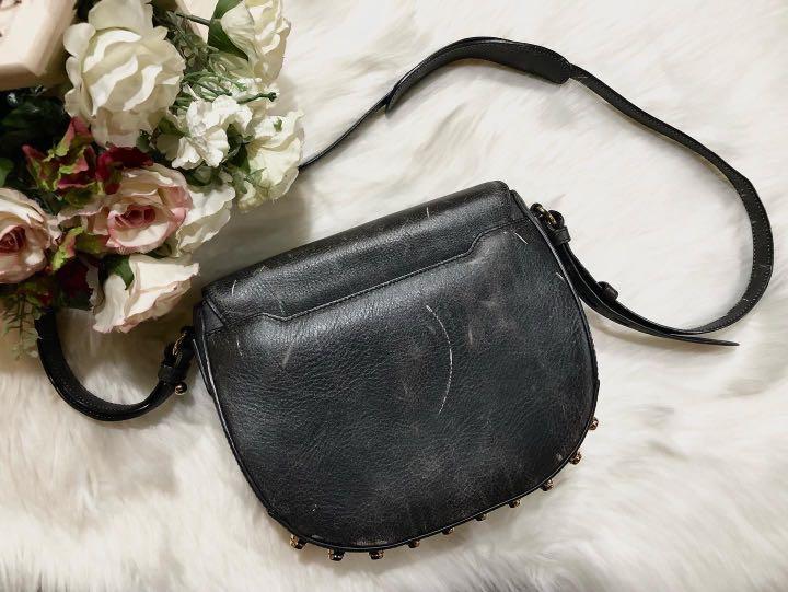 Alexander.Wang Black Leather Studded Lia Crossbody Bag