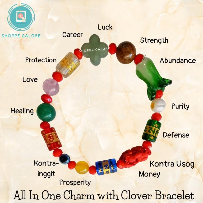 ALL IN ONE CHARM BRACELET WITH CLOVER CHARM CAREER LUCKY BRACELETS